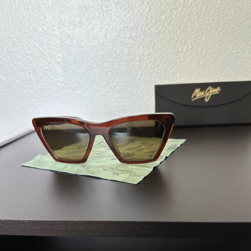 Maui Jim KINI KINI MJ849 - 26E 54 Rootbeer with Crystal/ HCL Bronze